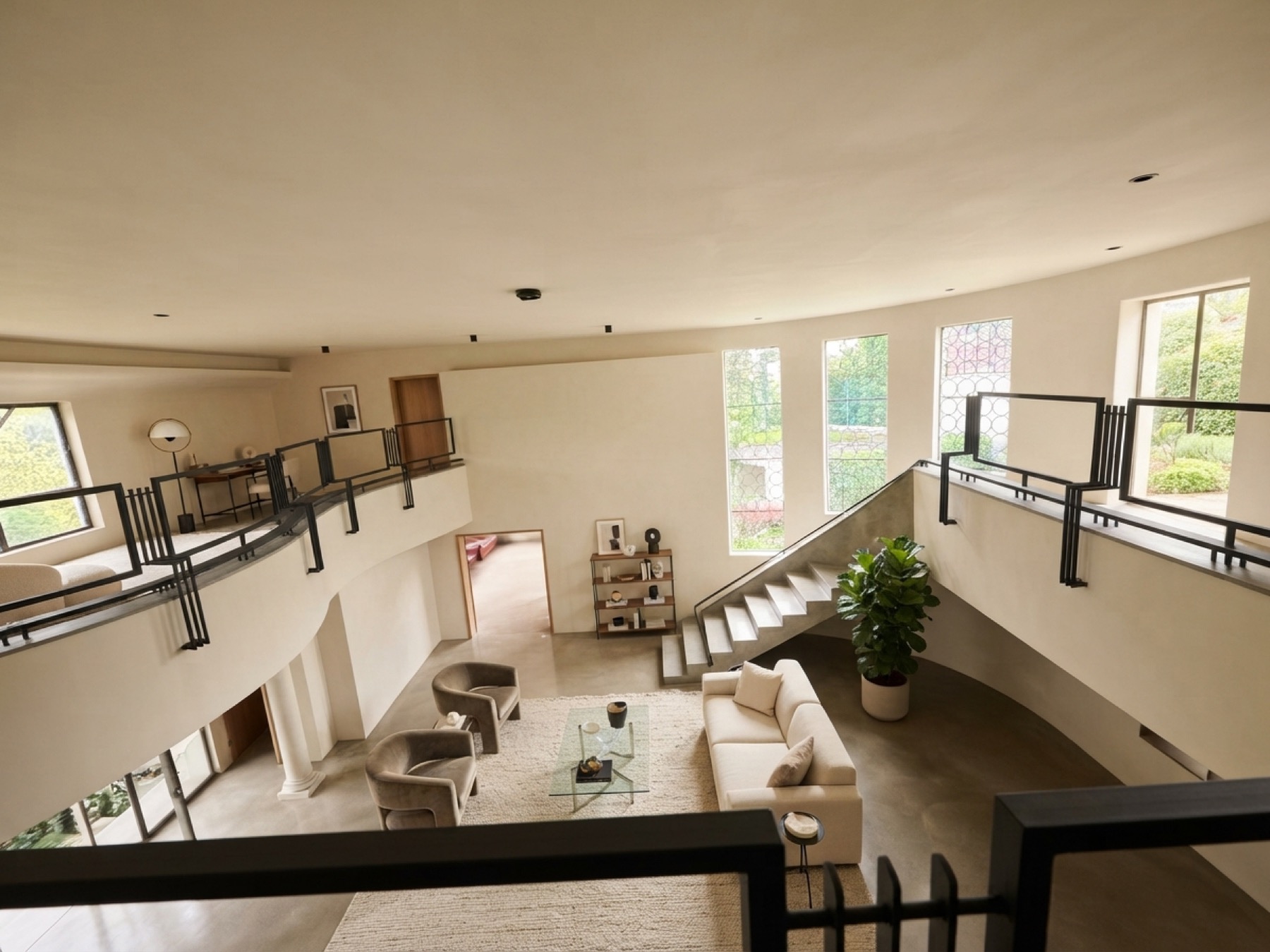 Render conceptual del atrio principal restaurado